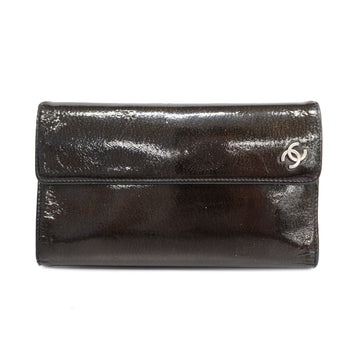 CHANELAuth  Bifold Long Wallet Women's Enamel Leather Long Wallet [bi-fold]