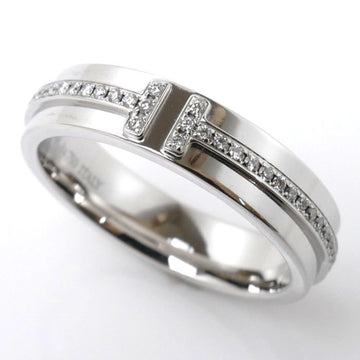 TIFFANY&Co.  K18WG White Gold T TWO Narrow Diamond Ring 60151252 5.5g Ladies