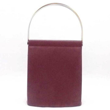 CARTIER handbag leather/metal burgundy ladies