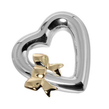 TIFFANY Pendant Top Heart Ribbon Silver 925 K18YG &Co.