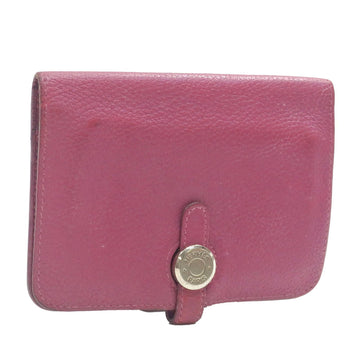 HERMES Dogon Compact Bifold Wallet Ladies Rose Purple Togo  Leather