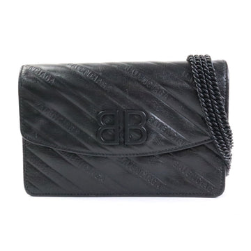 BALENCIAGA Crossbody Shoulder Bag Leather Black Women's 561507