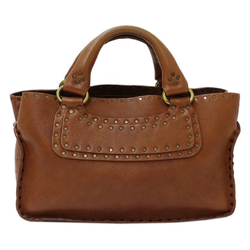 Celine Bag Ladies Handbag Boogie Leather Brown Studs