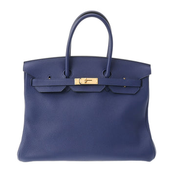HERMES Birkin 35 Blue Ankle C stamp [circa 2018] Unisex Taurillon Clemence Handbag  Bag