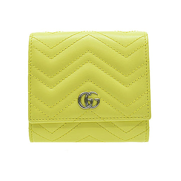 Gucci Bifold Wallet Double G Leather Yellow Women's 598629