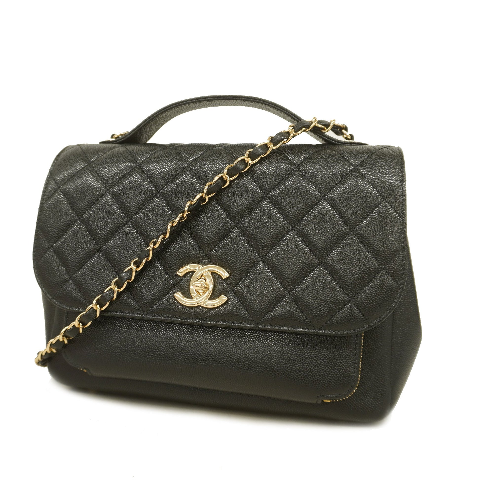 Chanel 2Way-bag Black Denim with Leather and Gold Hardware #TTLR-3