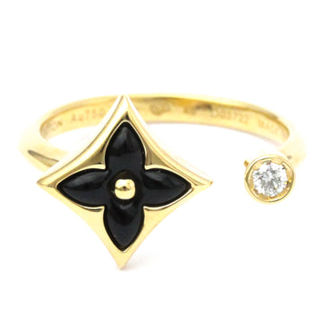 LOUIS VUITTON Ring Star Blossom Mini Yellow Gold X Onyx X Diamond Q9N91F Yellow Gold [18K] Fashion Diamond,Onyx Band Ring Carat/0.04 Gold