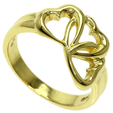 TIFFANY Triple Heart Ring K18 Yellow Gold Ladies &Co.