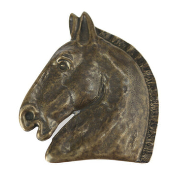 HERMES BIJOUTERIE FANTAISIE Brooch Metal Bronze Horse Vintage