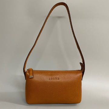 LOEWE Logo Leather Genuine Semi One Shoulder Bag Mini Handbag Brown Camel