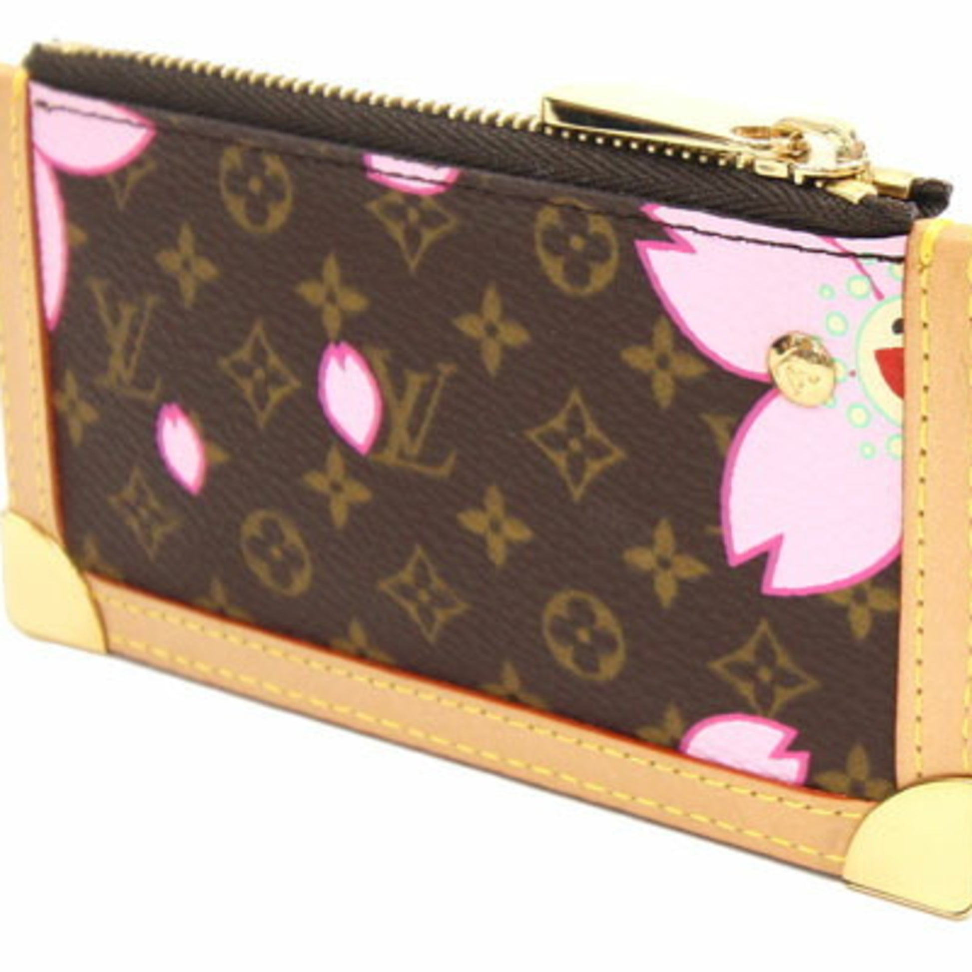 LOUIS VUITTON Monogram Cherry Blossom Pouch Bag In Brown - Pink