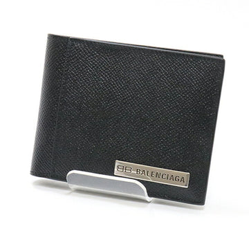BALENCIAGA Plate Square Fold Wallet 671718 Black