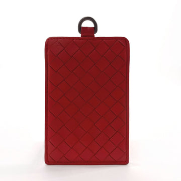 BOTTEGA VENETA Intrecciato Pass Case Leather BOTTEGAVENETA Unisex Red