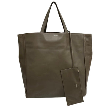 YVES SAINT LAURENT SAINT LAURENT PARIS Saint Laurent Paris Shopping Tote Logo Leather Genuine Bag Handbag Gray