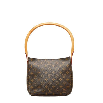 LOUIS VUITTON Monogram Looping MM Shoulder Bag M51146 Brown PVC Leather Ladies