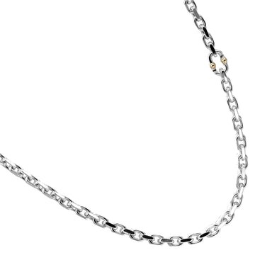 TIFFANY&Co. Makers Chain 61cm Necklace Choker Silver 925 x K18 Gold Approx. 64.15g 24