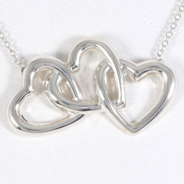 TIFFANY triple heart silver necklace total weight about 5.4g 41cm jewelry