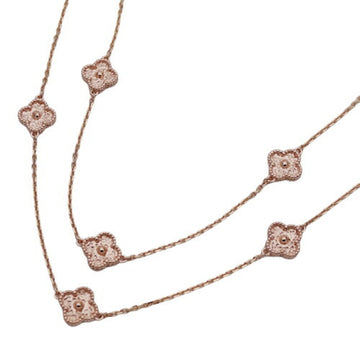 VAN CLEEF & ARPELS Long Necklace Sweet Alhambra Women's 750PG Pink Gold 16 Motifs VCARO8DG00 Polished