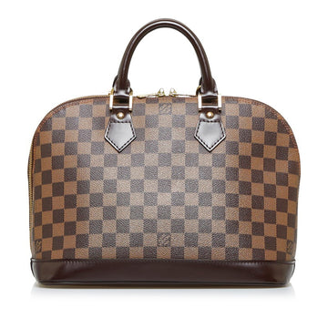 LOUIS VUITTON Damier Alma Handbag N53151 Brown PVC Leather Ladies