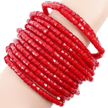 ARMANIBe-S  beads 13 row plastic red ladies bracelet