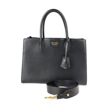 PRADA Sophiet handbag 1BA153 Saffiano leather NERO black FUOCO red series gold hardware 2WAY tote shoulder bag