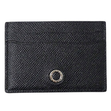 BVLGARI Card Case Men's Brand Pass Commuter Holder Business Man Leather Black 30405 Compact