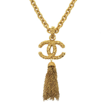 CHANEL Crystal Pearl CC Pendant Gold Chain Necklace 2015 Classic Authentic