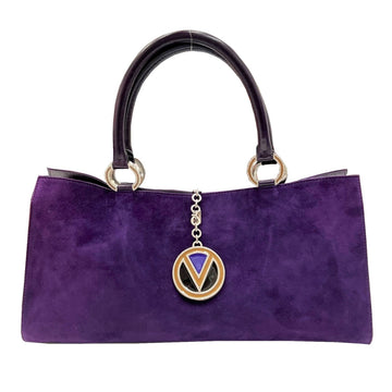 VALENTINO GARAVANI Garavani tote bag suede rhinestone logo purple ladies