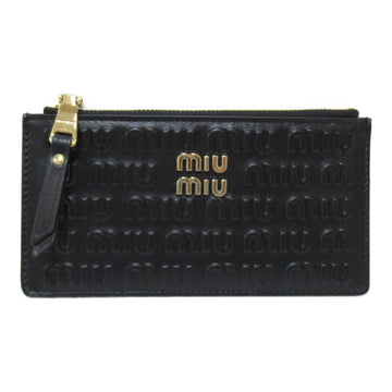 MIU MIU Card Case Card Case Black leather embossed logo leather 5MB0062F5X F0002