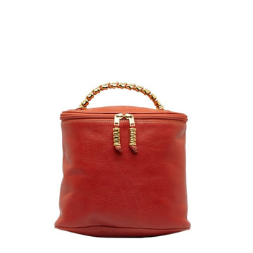 LOEWE Anagram Handbag Orange Leather Women's