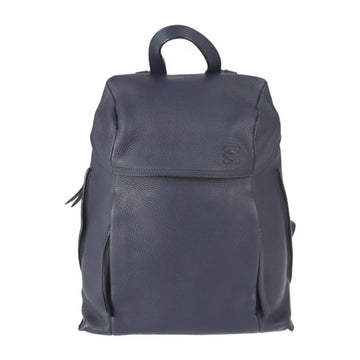 Loewe T Backpack Small Daypack 316.41.P32 Calf Leather Navy Silver Hardware Anagram