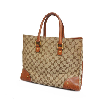 Gucci Tote Bag GG Canvas 120897 Beige/Brown Gold metal