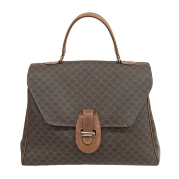Celine Bag Ladies Handbag Macadam Pattern Leather Brown