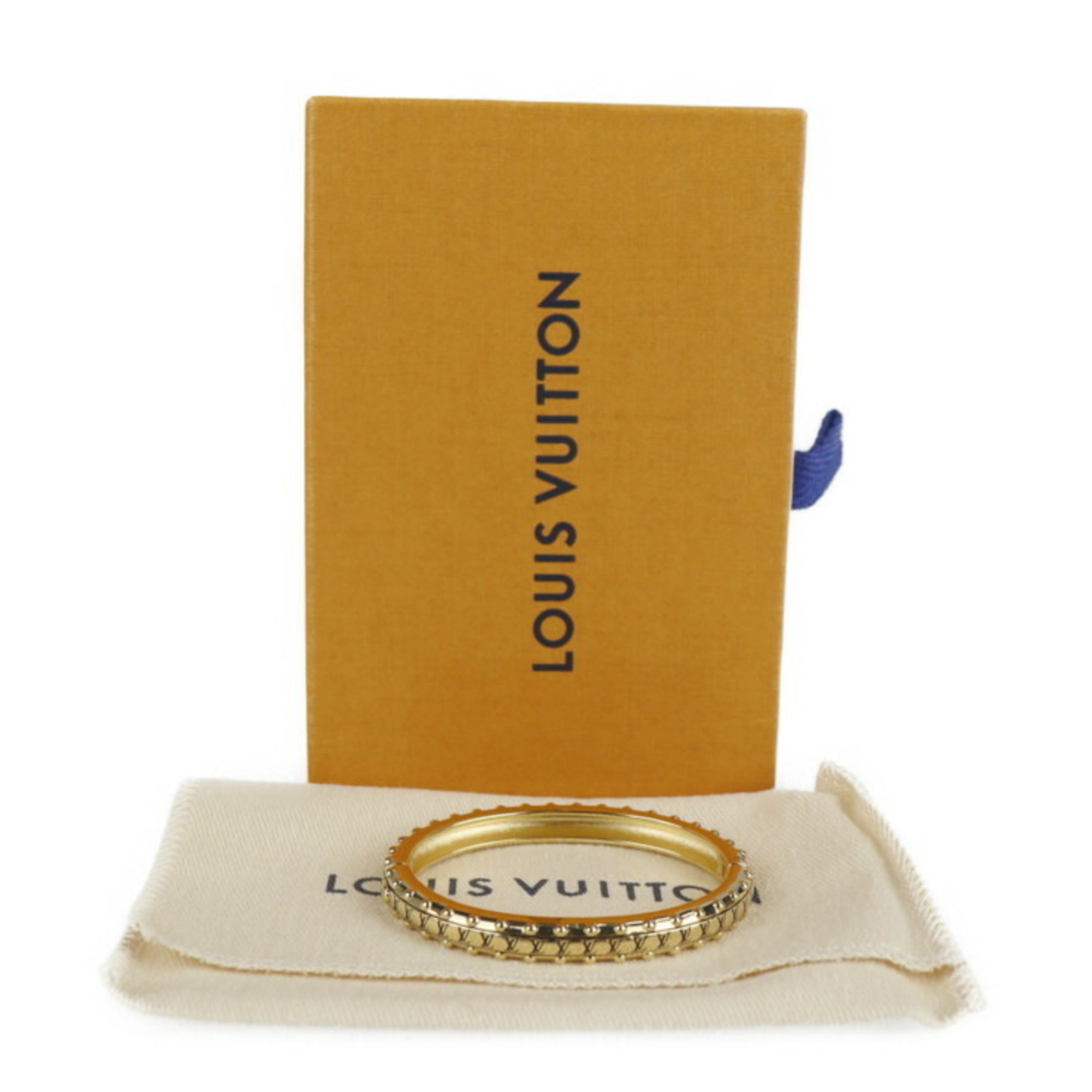 Louis Vuitton 18K Gold Bangle Empreinte LV Sz M