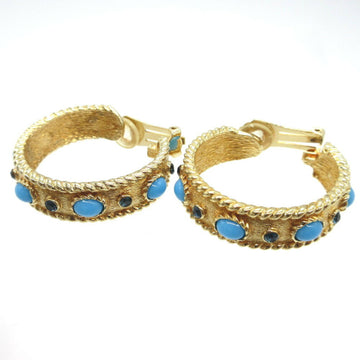 CHRISTIAN DIOR Stone Turquoise Metal Gold Earrings