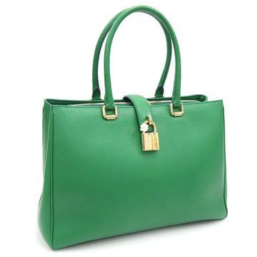 Dolce & Gabbana Handbag Green Leather Ladies Tote Bag Cadena DOLCE&GABBANA