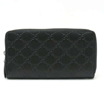 GUCCI sima Round Long Wallet Leather Black 307987
