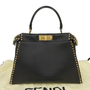 Fendi peekaboo studs handbag leather black