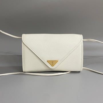 YVES SAINT LAURENT YSL Cassandra Hardware Leather Genuine Shoulder Bag Crossbody White