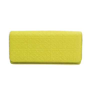 LOEWE Continental 107.55 F11 Women's Leather Long Wallet [bi-fold] Yellow