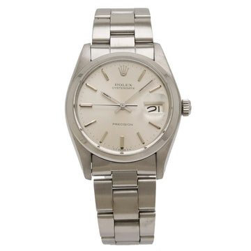 ROLEXOverhauled  Oyster Date Precision Silver Dial SS Men's Manual Winding Watch No. 72 6694