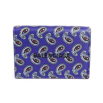 BALENCIAGA Trifold Wallet Leather Purple Multicolor Unisex