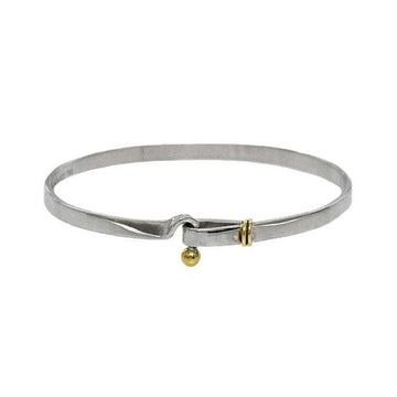 TIFFANY Bangle Hook & Eye Silver Yellow Gold YG 925 750 K18 &Co. Bracelet Combination