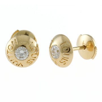 LOUIS VUITTON Puce d'Reil Crew Diamond Earrings 18K Yellow Gold Women's