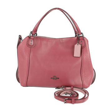 COACH EDIE Edie 28 handbag 57645 mixed leather pink system 2WAY shoulder bag