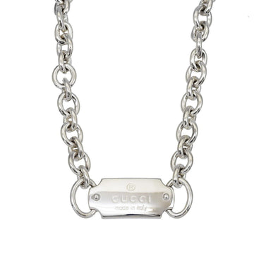 Gucci logo plate chain necklace 40cm SV silver 925 Necklace