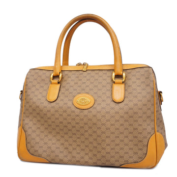 GUCCIAuth  Old /Micro GG 000 46 4857 Women's PVC,Leather Handbag Beige