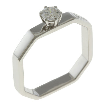 GUCCI Octagonal Ring No. 8 18k K18 White Gold Diamond Ladies