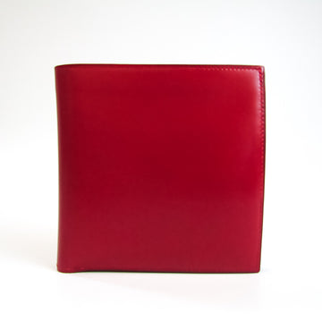 HERMES Unisex Box Calf Leather Bill Wallet [bi-fold] Red Color