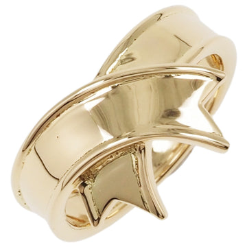 TIFFANY Ribbon Motif Vintage K18 Gold No. 7.5 Women's Ring
